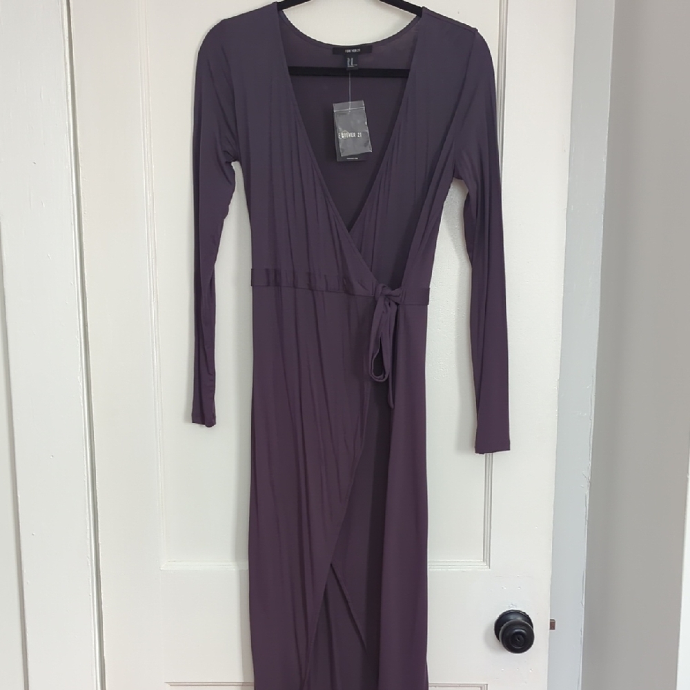 FOREVER 21 Women's Gray Wrap Dress Size M